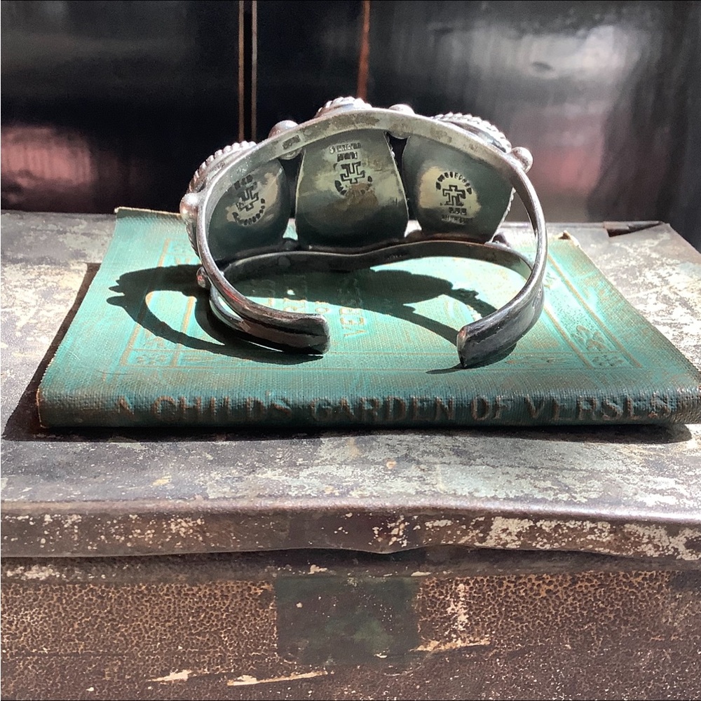 VTG Native American Turquoise Silver Cuff - Picture 3 of 4